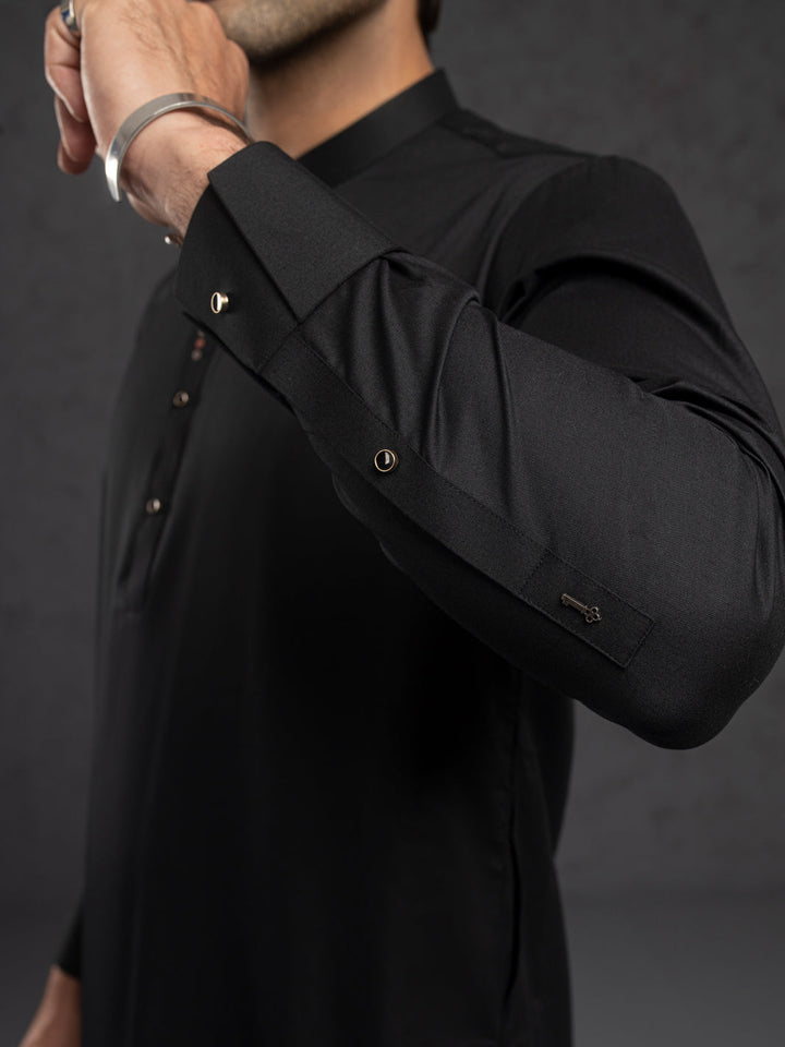 Blended Black Kurta Trouser - Ethos by Almirah