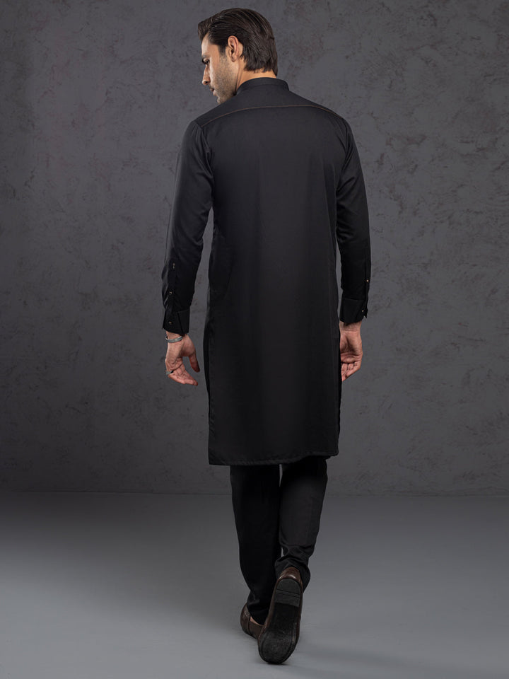 Blended Black Kurta Trouser - Ethos by Almirah