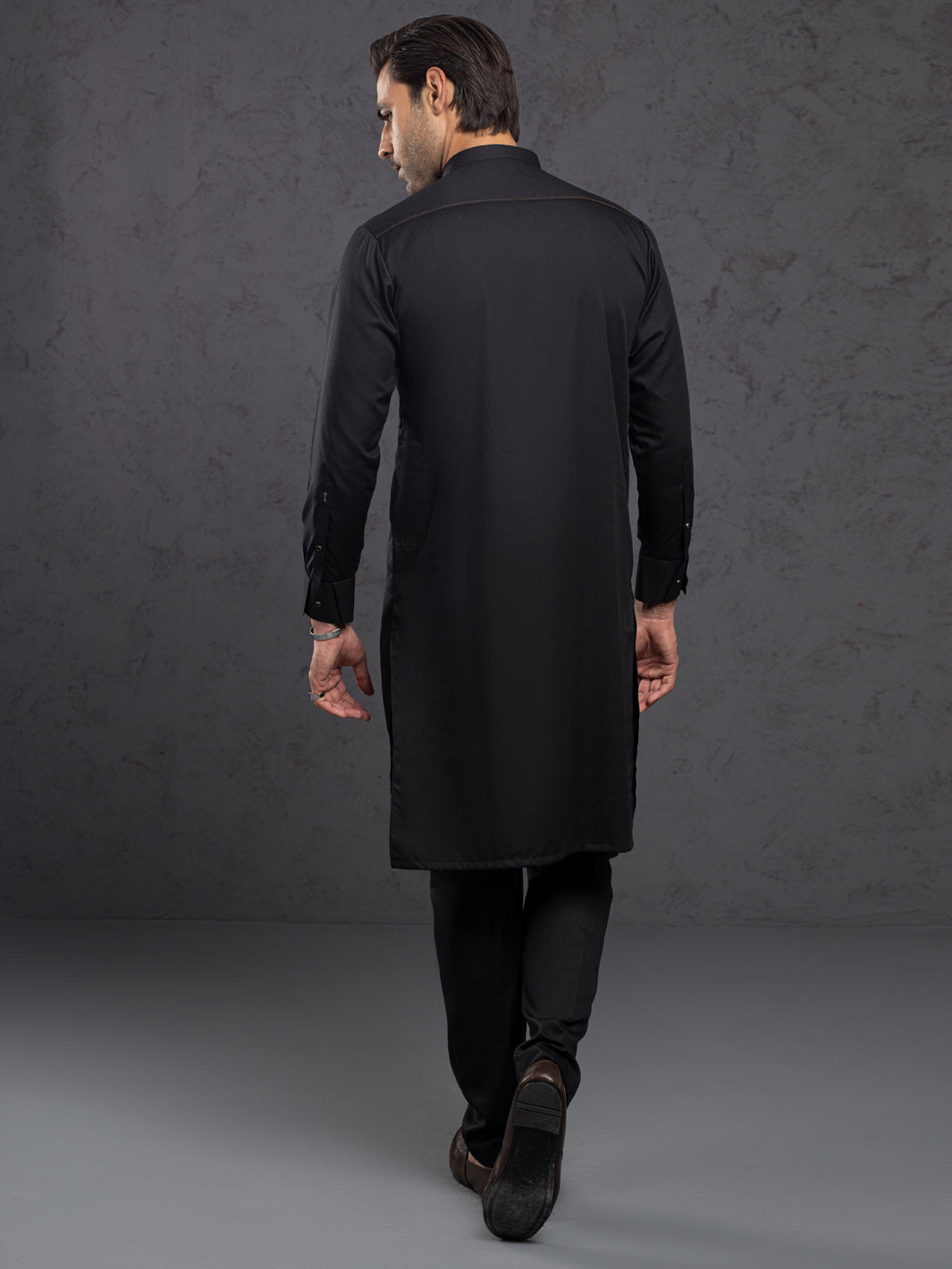 Blended Black Kurta Trouser - Almirah