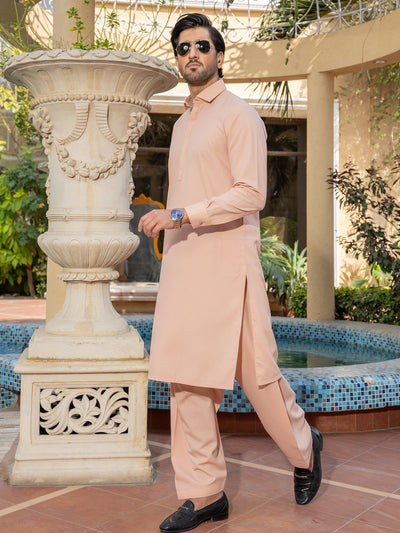 Blended Rose Dust Shalwar Kameez - J. Junaid Jamshed