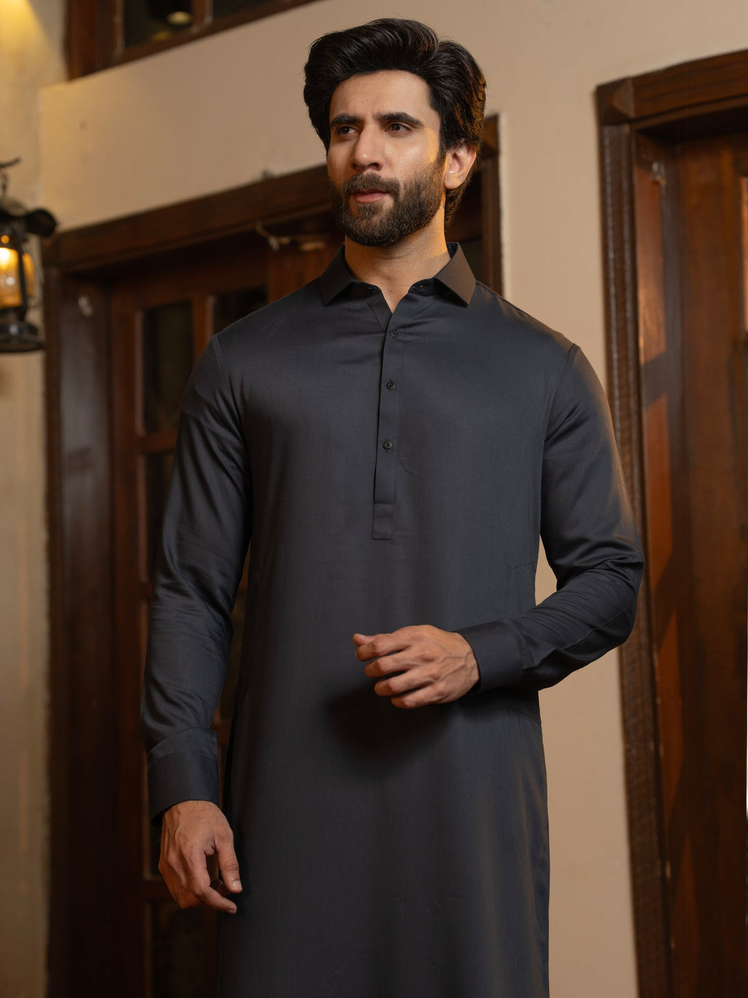 Blended Burberry Carbon Shalwar Kameez - J. Junaid Jamshed