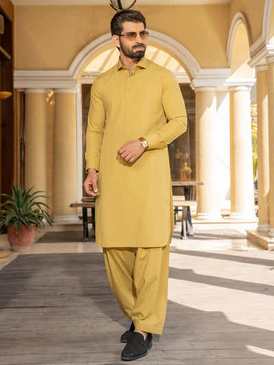 Blended Stripes Prairie Sand Shalwar Kameez - J. Junaid Jamshed