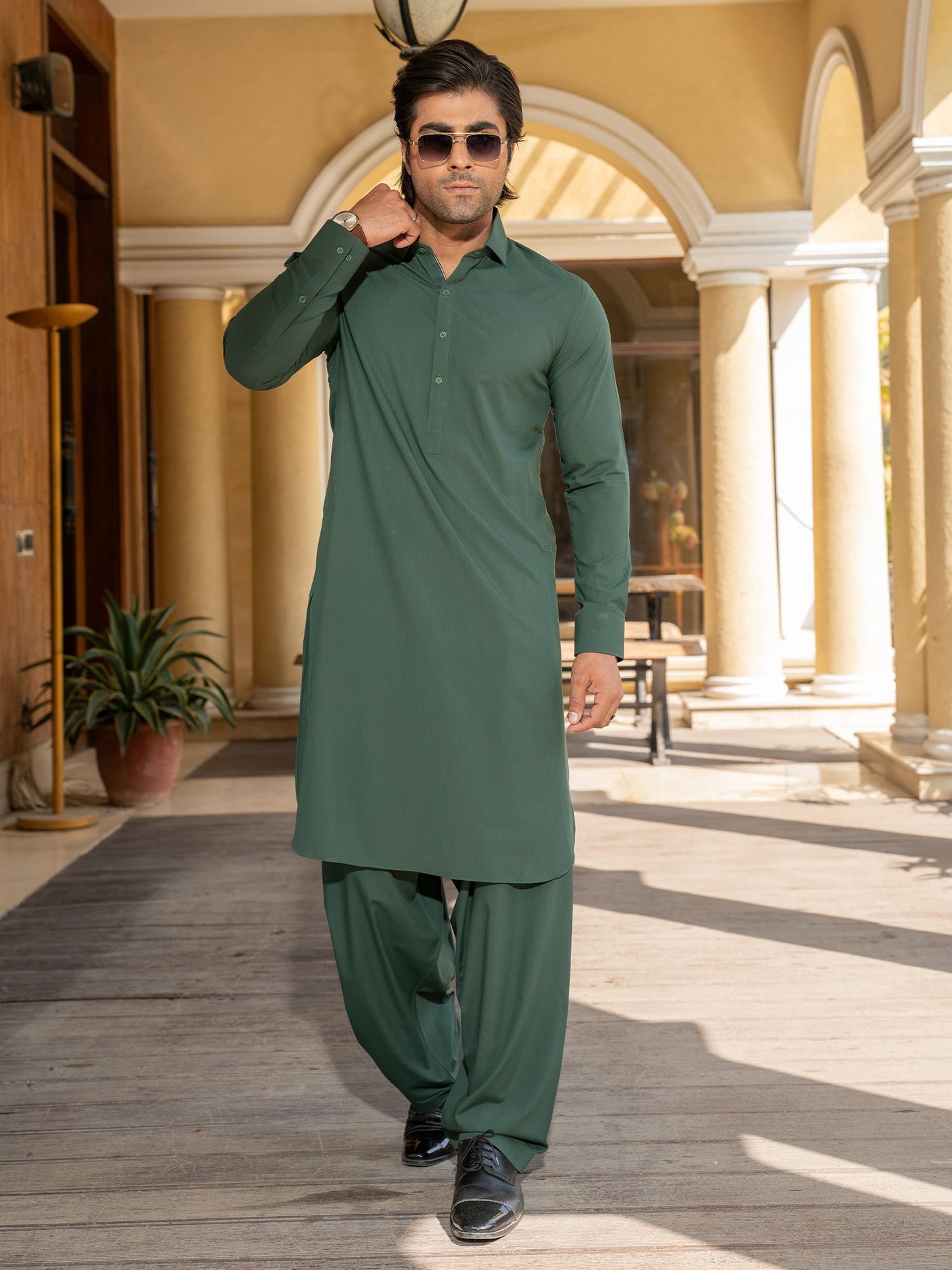 Blended Stripes Pine Needle Shalwar Kameez - J. Junaid Jamshed