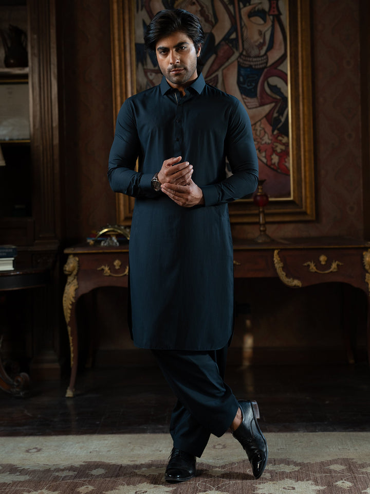 Blended Stripes Outer Spa Kurta Trouser - J. Junaid Jamshed
