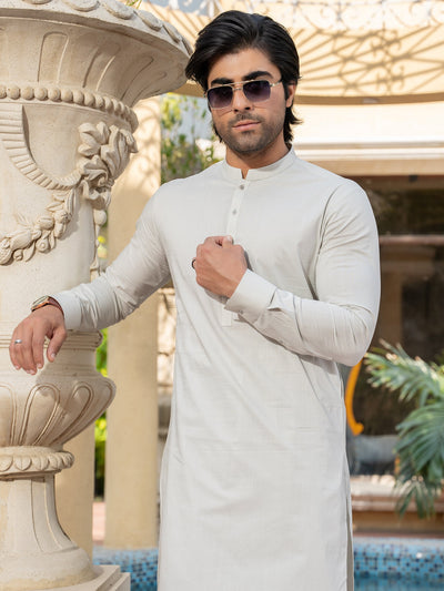 Textured Cotton Grey Shalwar Kameez - J. Junaid Jamshed