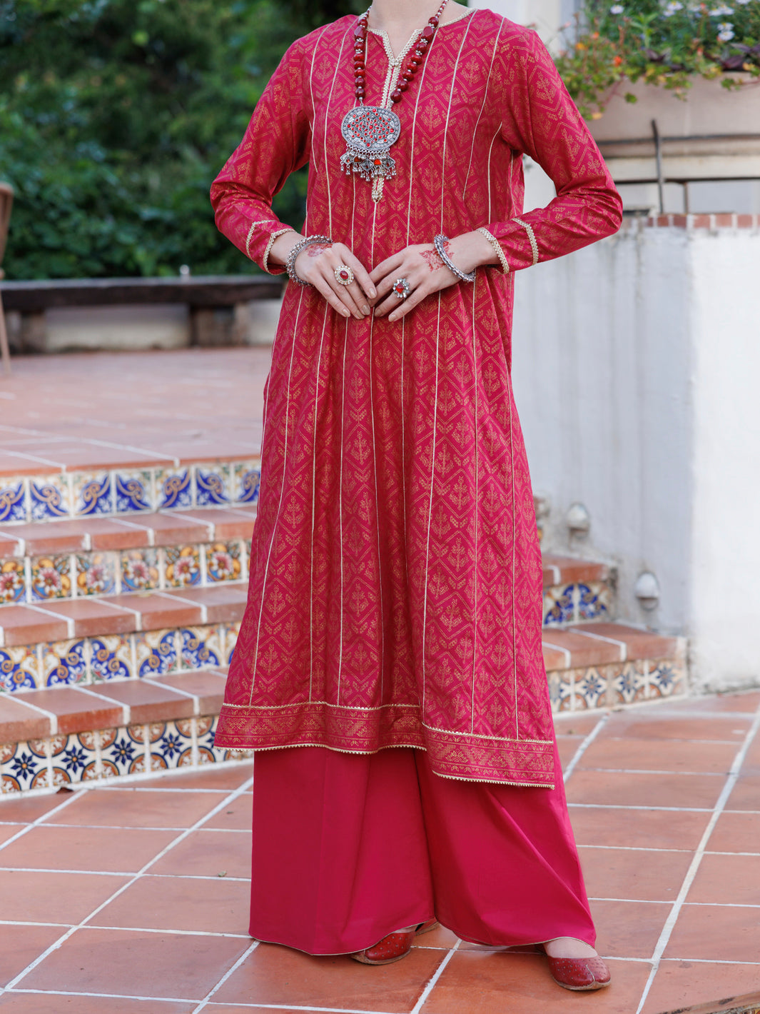 Lawn Fuchsia Kurti - Almirah