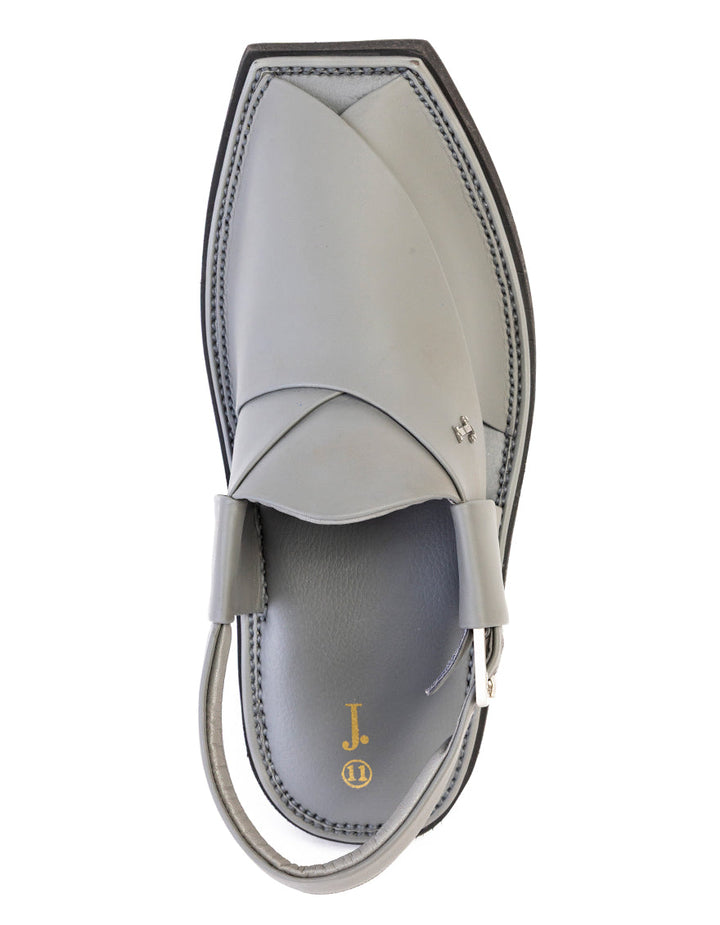 Plain Grey Peshawari Chappal - J. Junaid Jamshed
