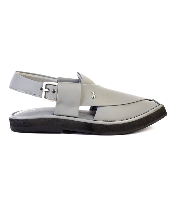 Plain Grey Peshawari Chappal - J. Junaid Jamshed
