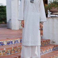 Lawn White Kurti - J. Junaid Jamshed