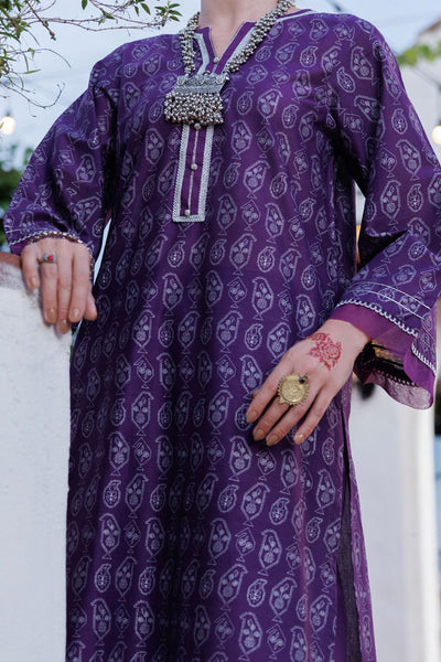 Lawn Purple Kurti- Almirah