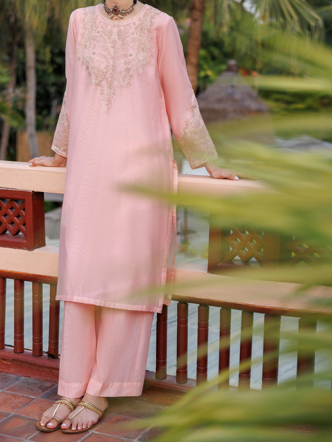 Khaddi Net Pink Kurti - Almirah