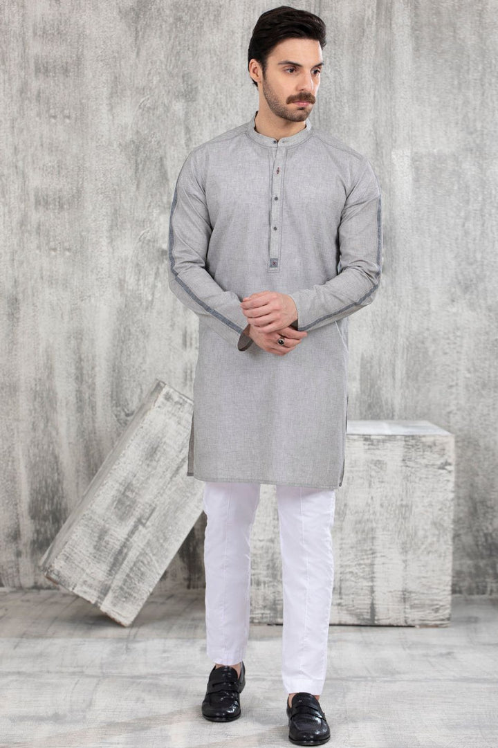 Polyester Viscose Grey Kurta - Almirah