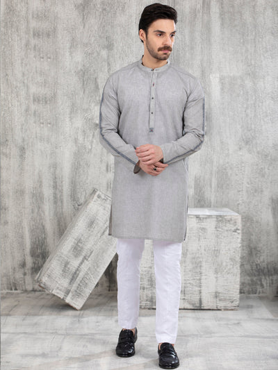 Polyester Viscose Grey Kurta - Almirah