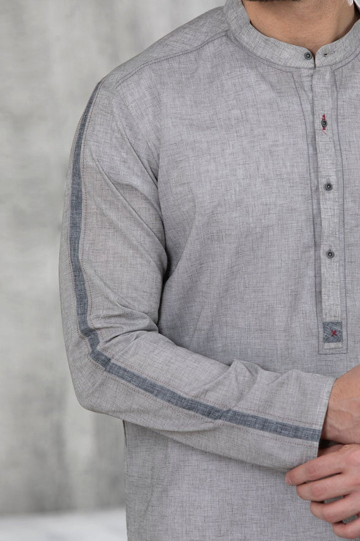 Polyester Viscose Grey Kurta - Almirah