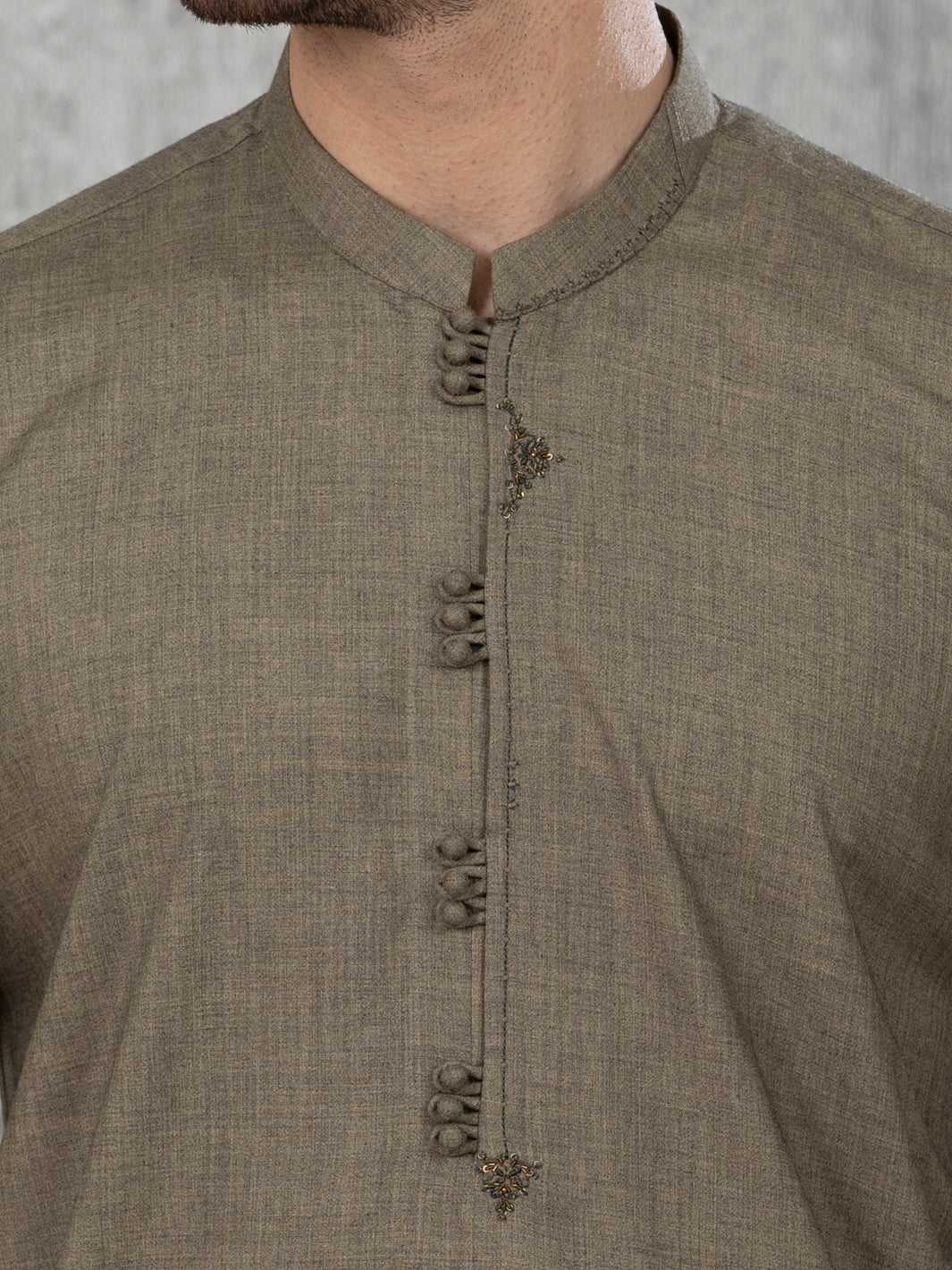 Polyester Viscose Mehndi Green Kurta - Almirah