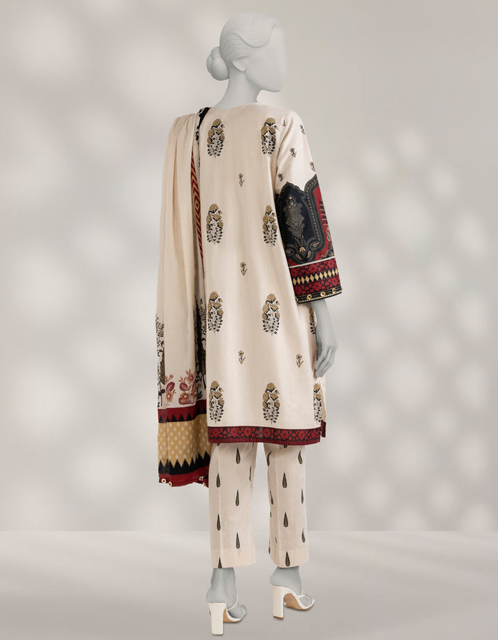 Cambric Cream Stitched Suit - J. Junaid Jamshed