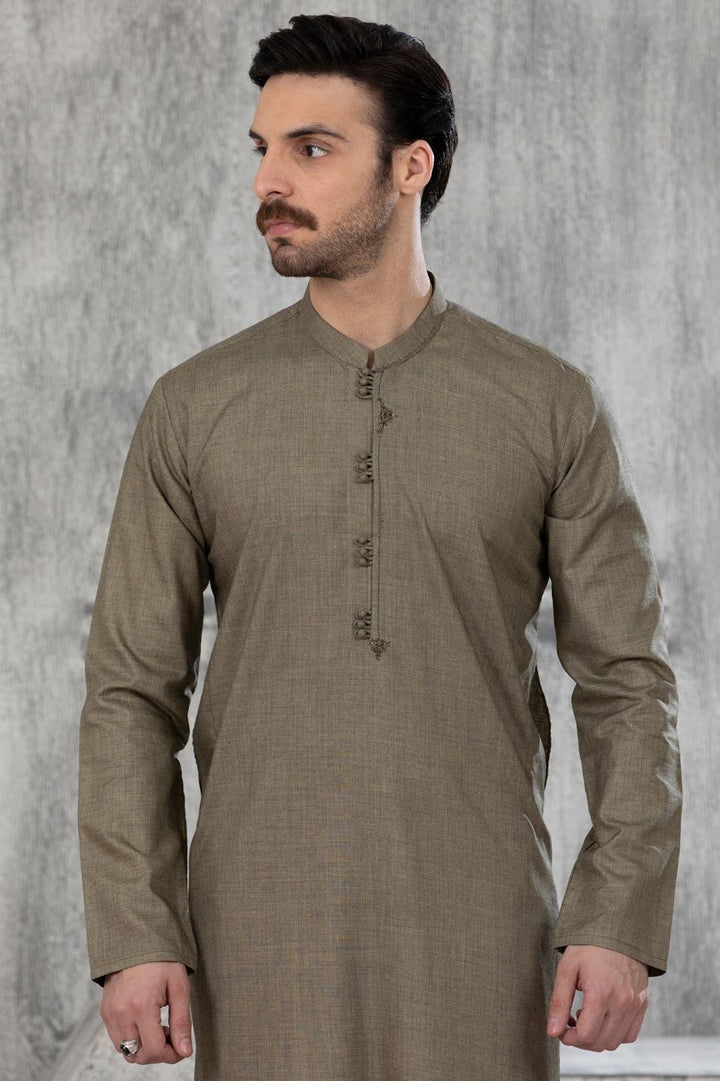 Polyester Viscose Mehndi Green Kurta - Almirah