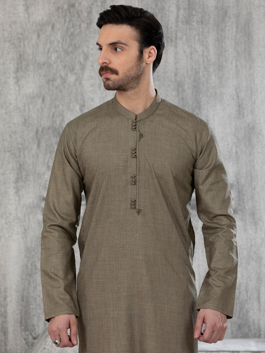 Polyester Viscose Mehndi Green Kurta - Almirah