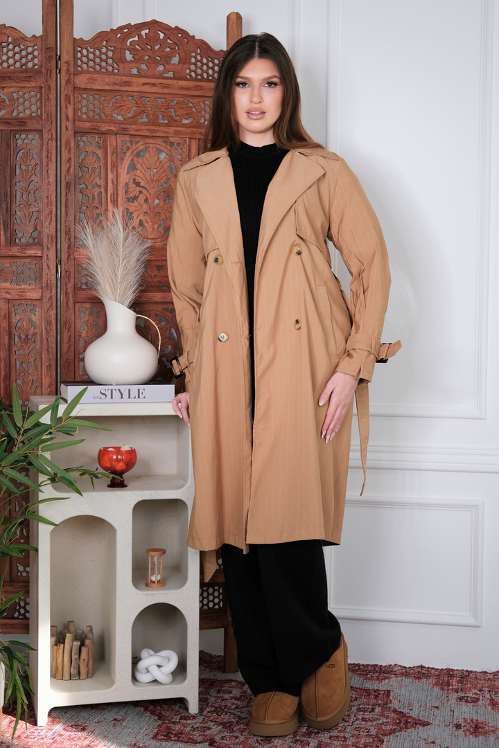 Freya Striped Trench Coat