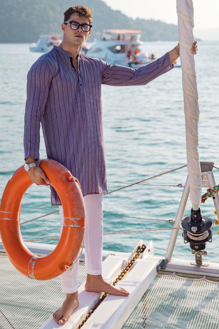 Cotton Purple Kurta - Almirah