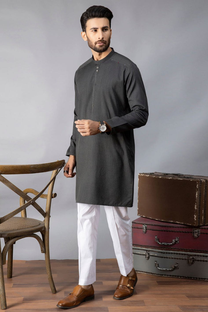 Polyester Viscose Grey Kurta - Almirah