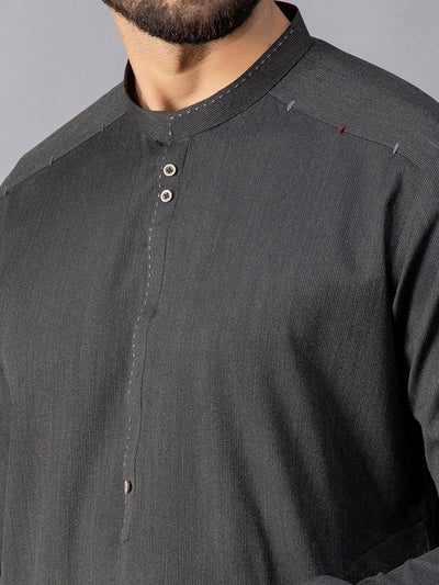 Polyester Viscose Grey Kurta - Almirah