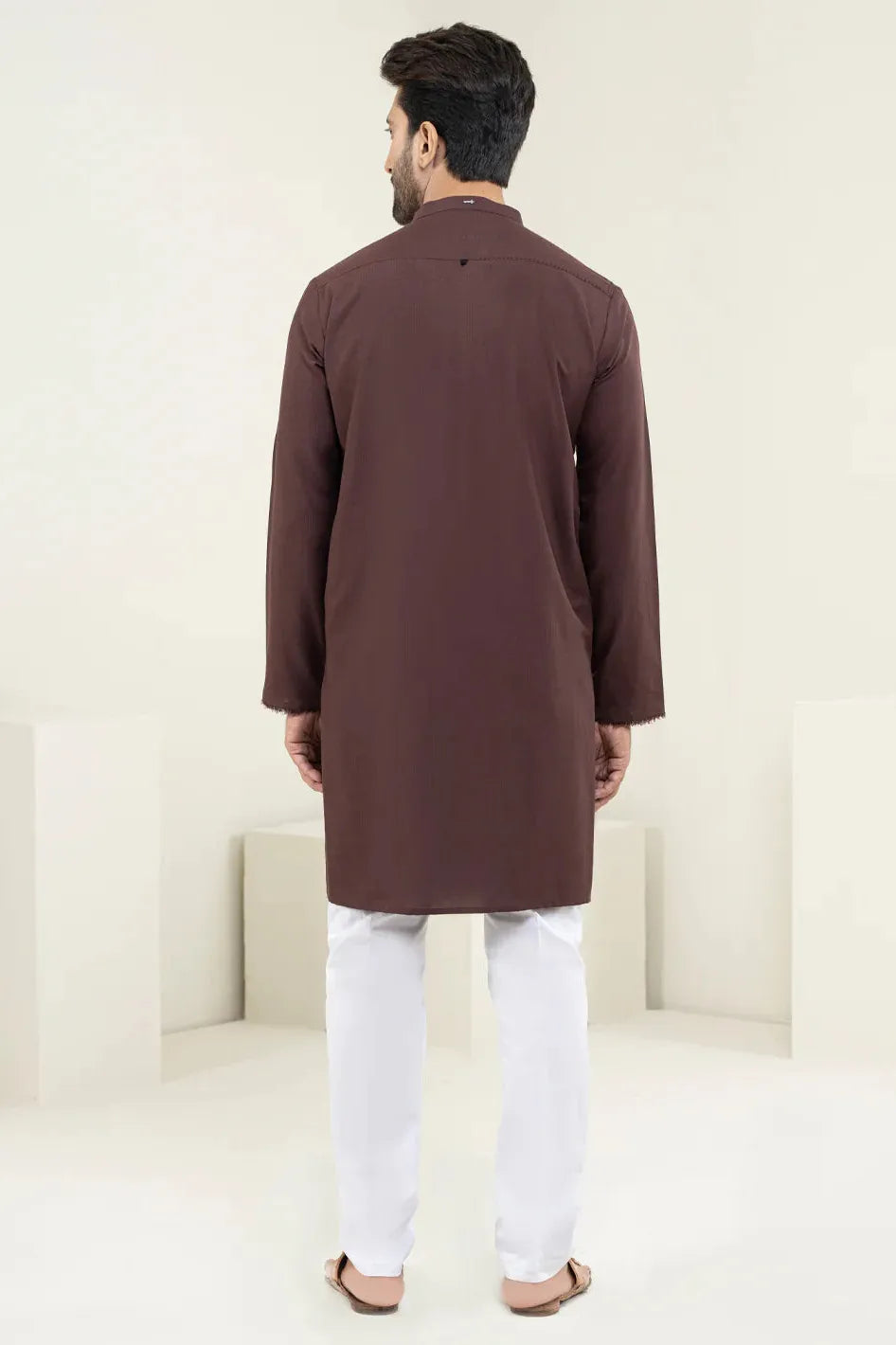 Blended Maroon Kurta - Almirah