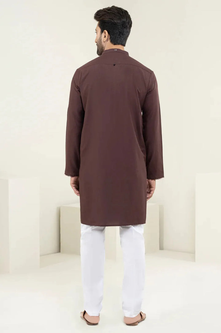Blended Maroon Kurta - Almirah