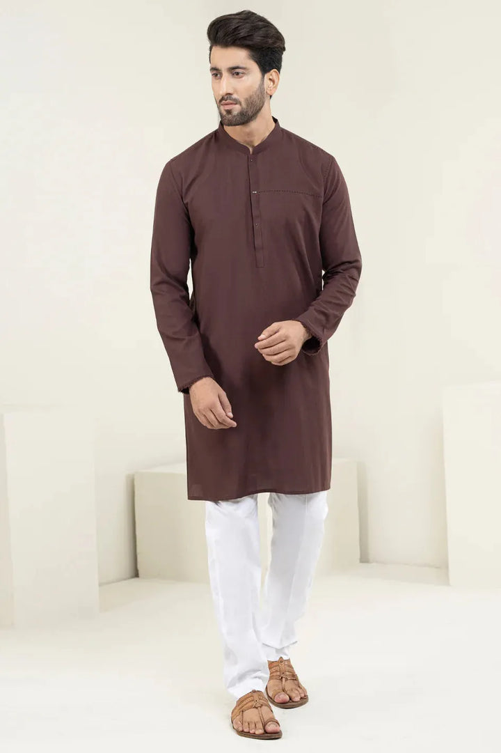 Blended Maroon Kurta - Almirah