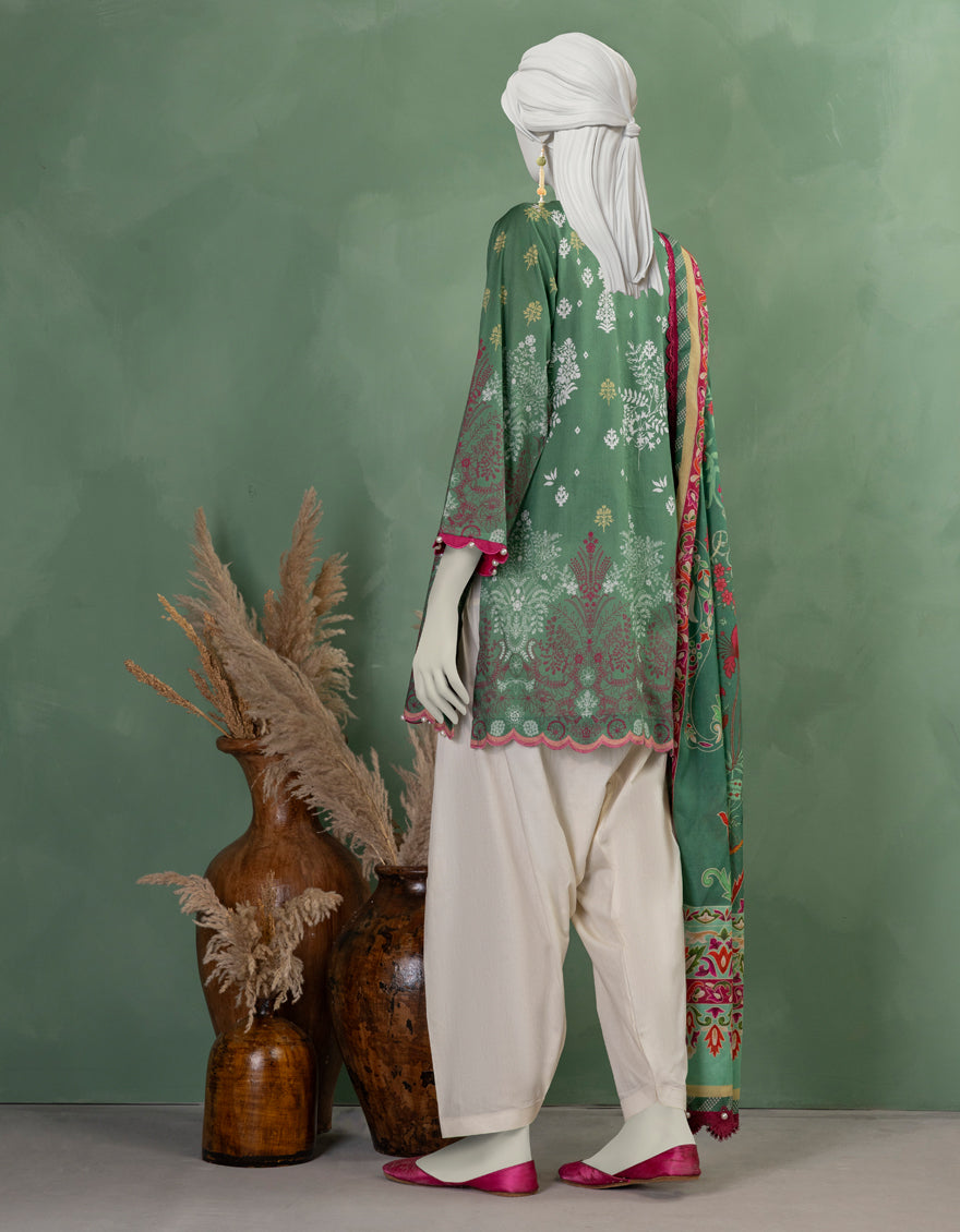 Lawn Multicolor Unstitched Suit - J. Junaid Jamshed