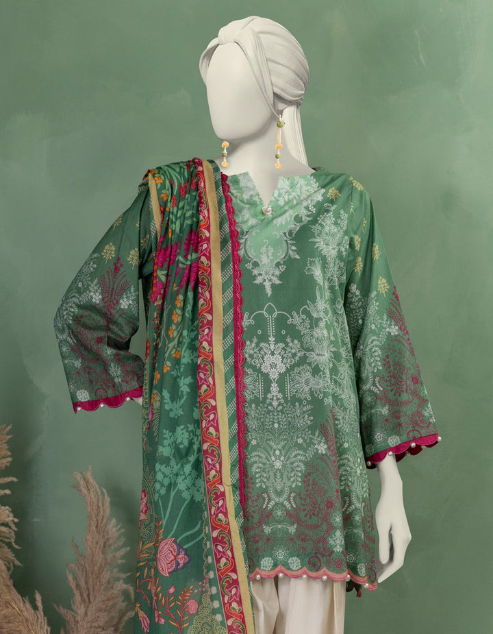 Lawn Multicolor Unstitched Suit - J. Junaid Jamshed