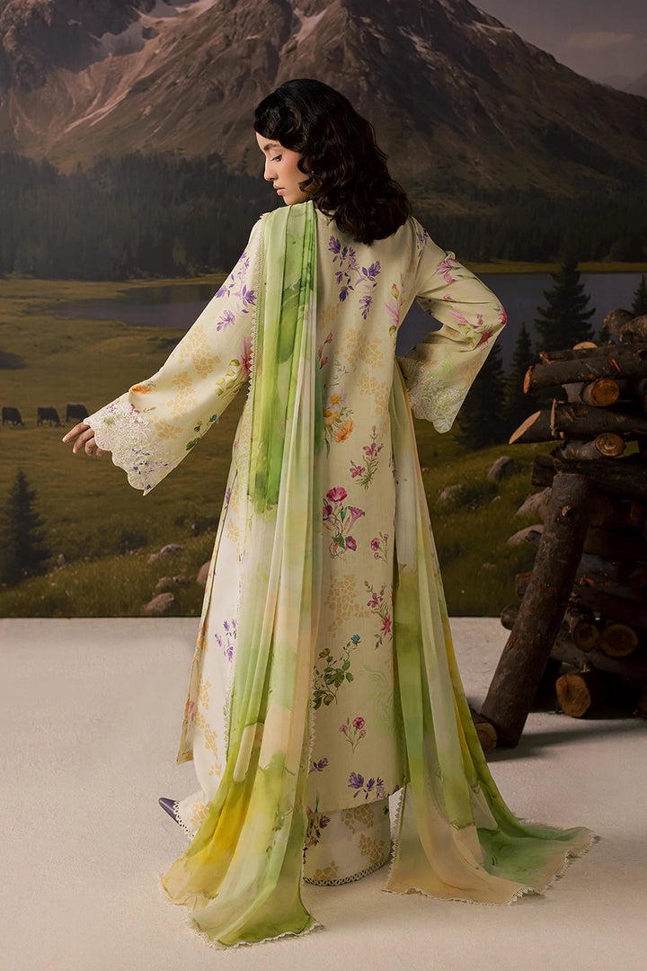 Dobby Lawn Butter Cream Stitched Suit - Vanya