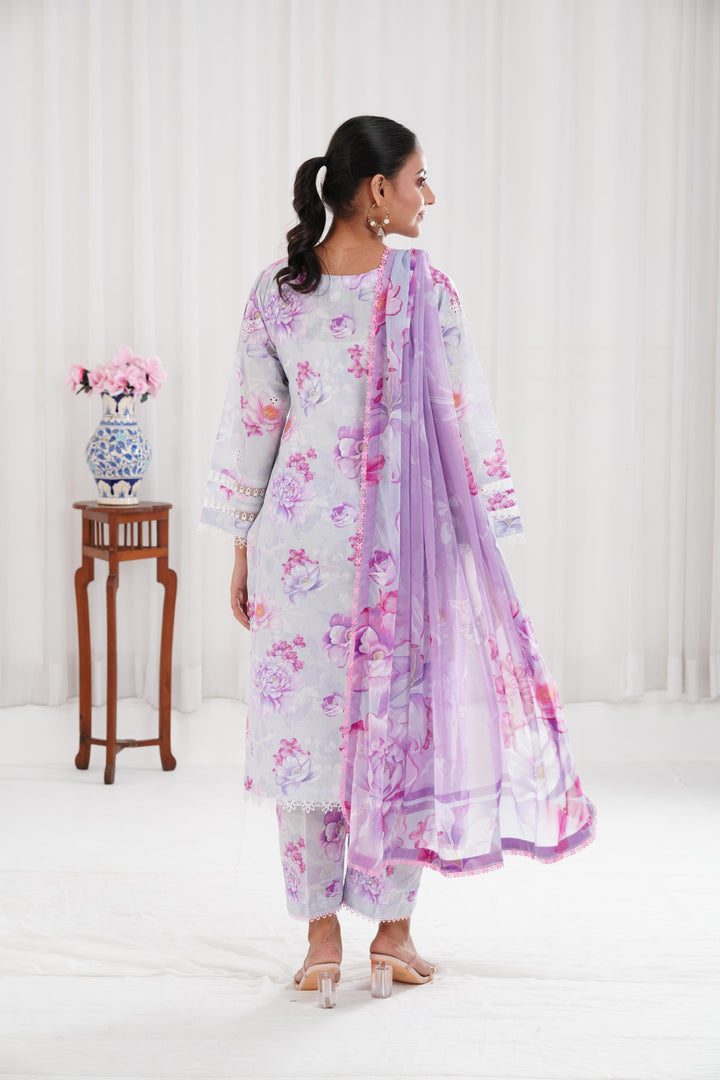 Rosy Mist - Farasha Printed Essentials Stitched