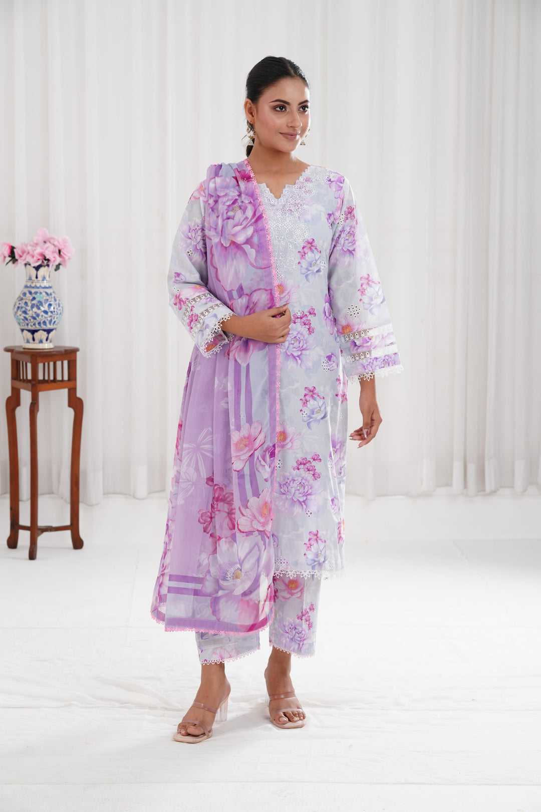 Rosy Mist - Farasha Printed Essentials Stitched