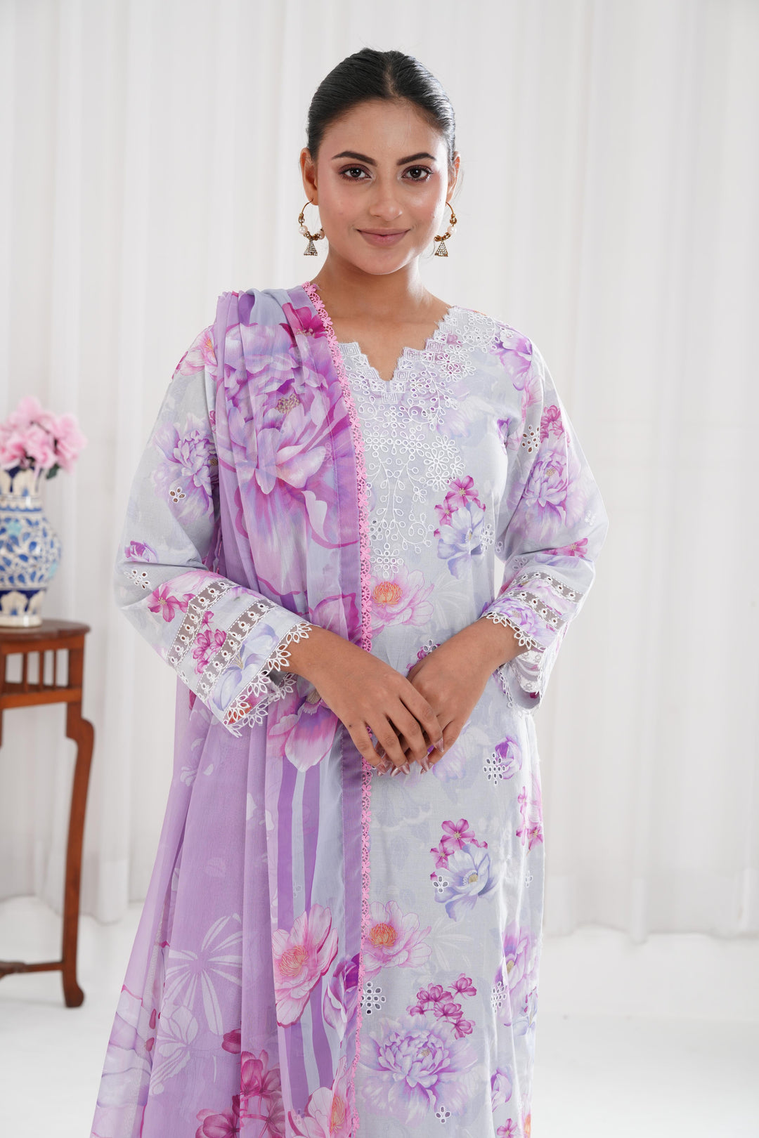 Rosy Mist - Farasha Printed Essentials Stitched