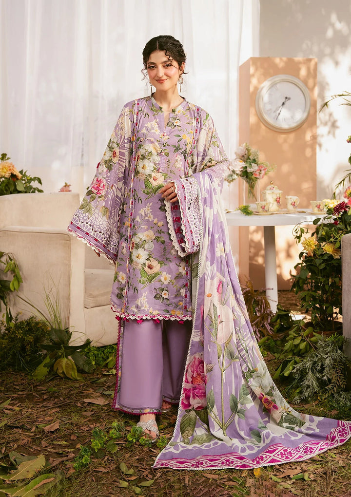 Lawn Purple Stitched Suit - Elaf
