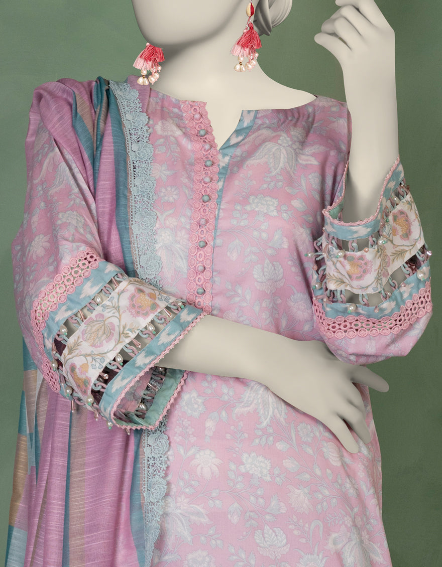 Lawn Multicolor Unstitched Suit - J. Junaid Jamshed