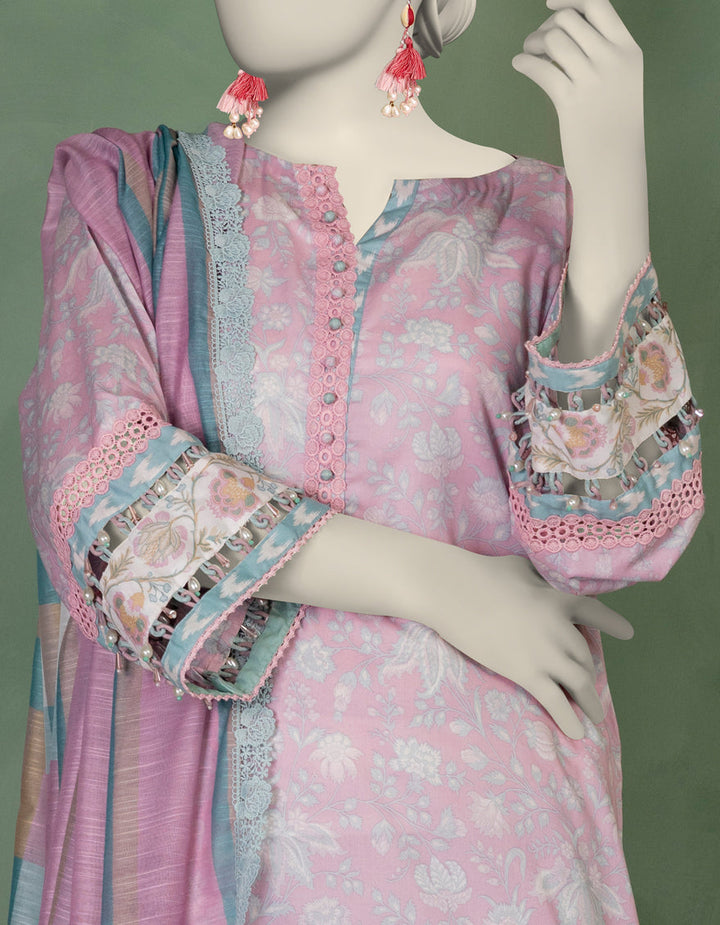Lawn Multicolor Unstitched Suit - J. Junaid Jamshed