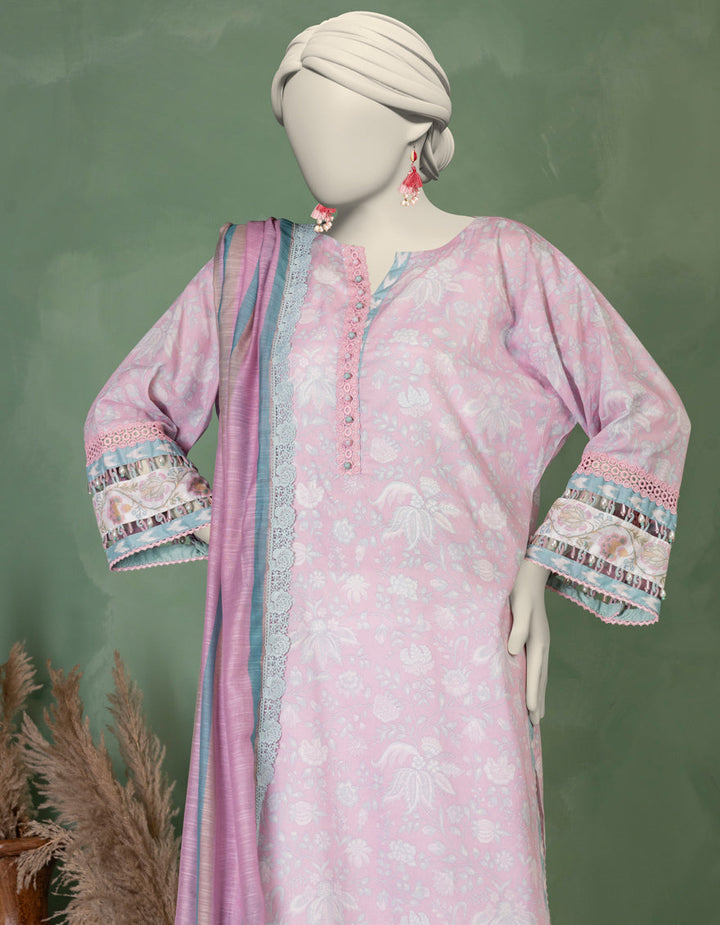 Lawn Multicolor Unstitched Suit - J. Junaid Jamshed