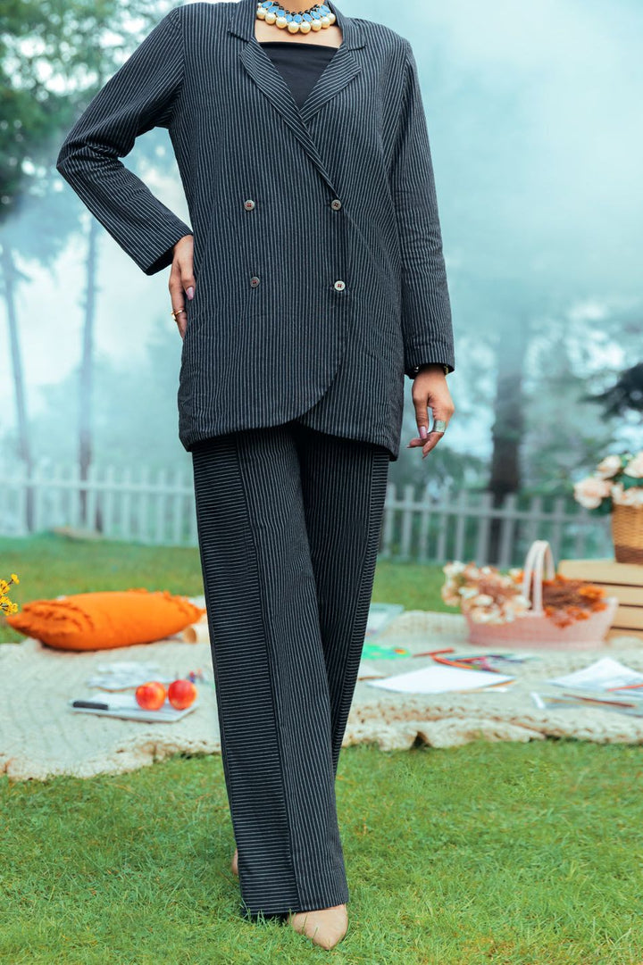 Yarn Dyed Black 2 Piece Suit - Almirah