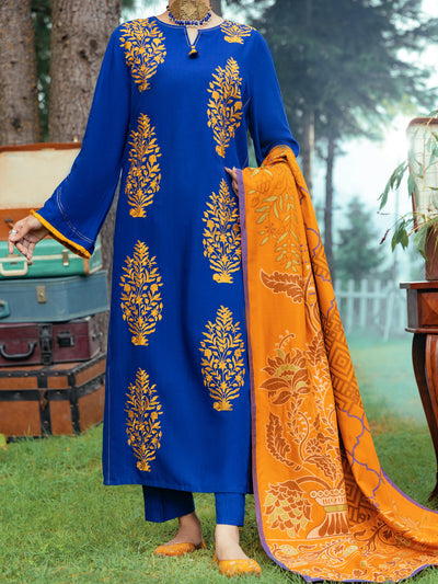 Yarn Dyed Blue Stitched Suit - Almirah