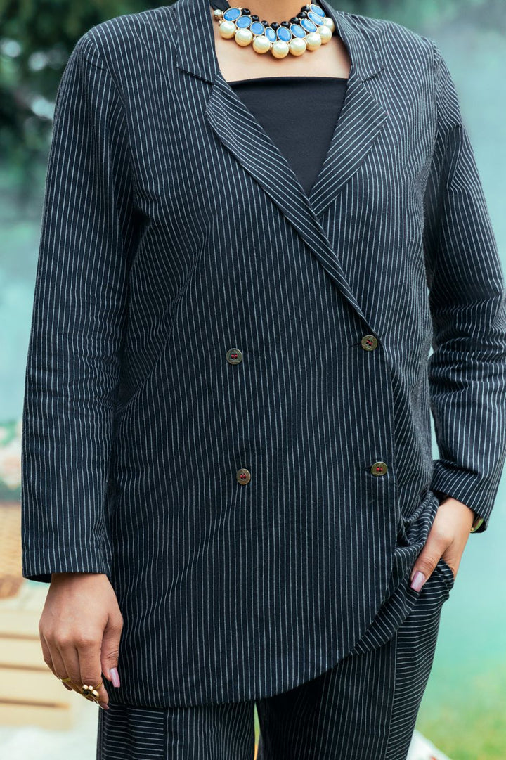 Yarn Dyed Black 2 Piece Suit - Almirah