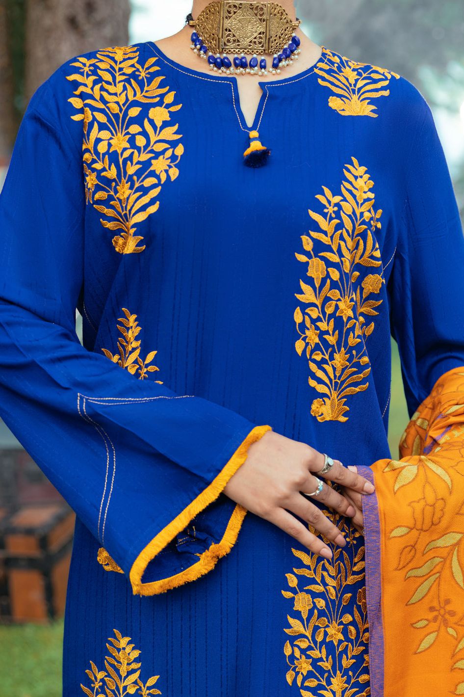 Yarn Dyed Blue Stitched Suit - Almirah
