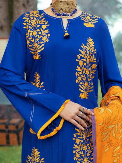 Yarn Dyed Blue Stitched Suit - Almirah