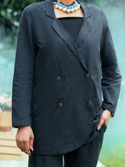 Yarn Dyed Black 2 Piece Suit - Almirah