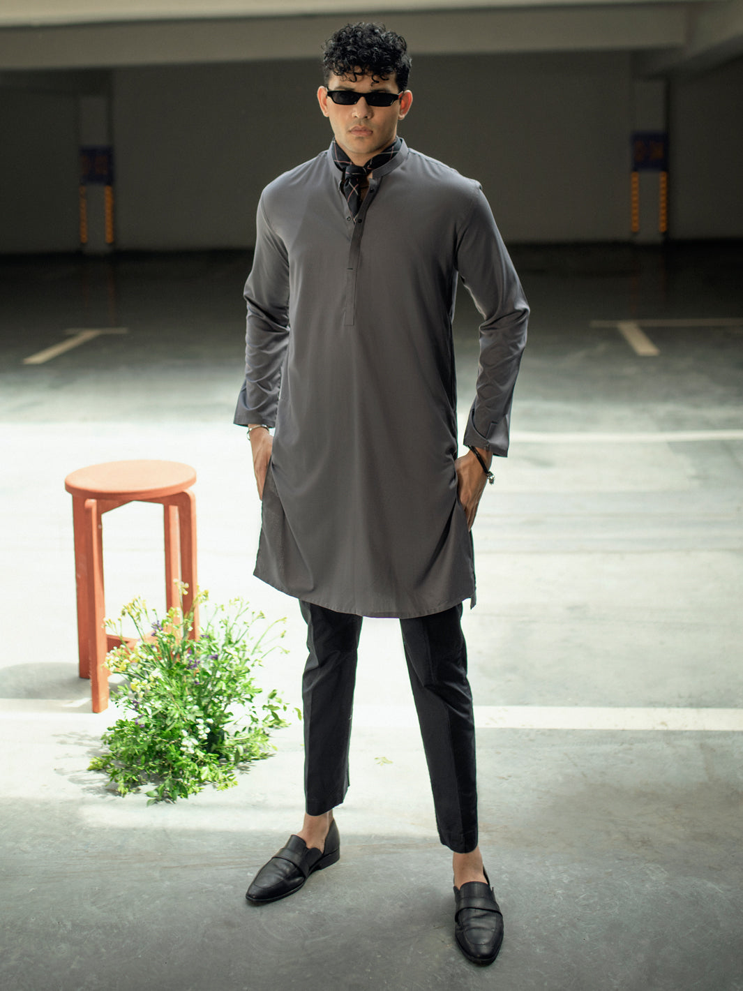 Blended Grey Kurta - Almirah