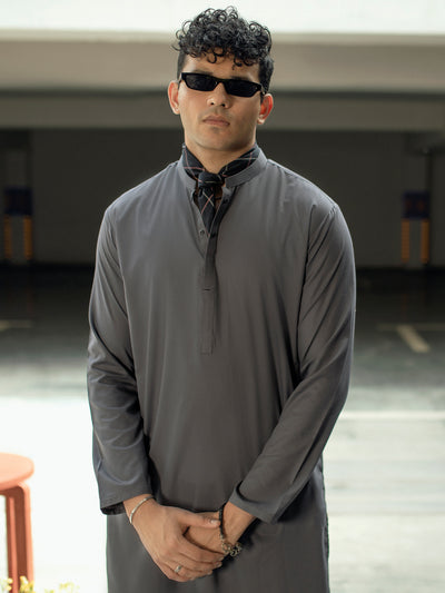 Blended Grey Kurta - Almirah