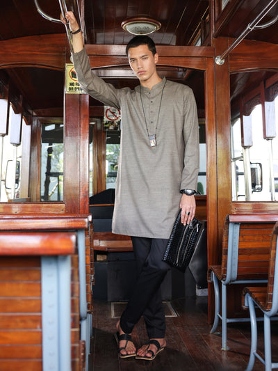 Polyester Brown Kurta - Almirah