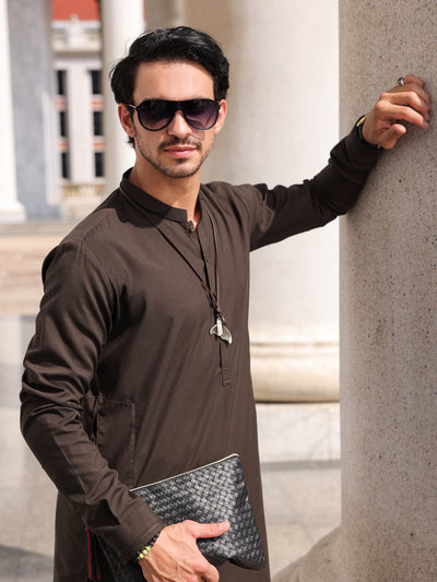 Polyester Dark Green Shalwar Kameez - Almirah