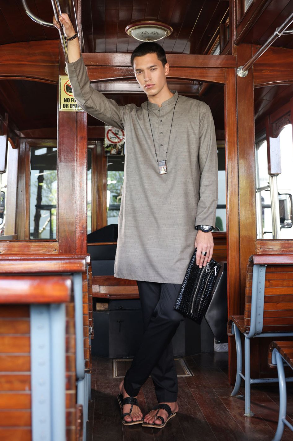 Polyester Brown Kurta - Almirah